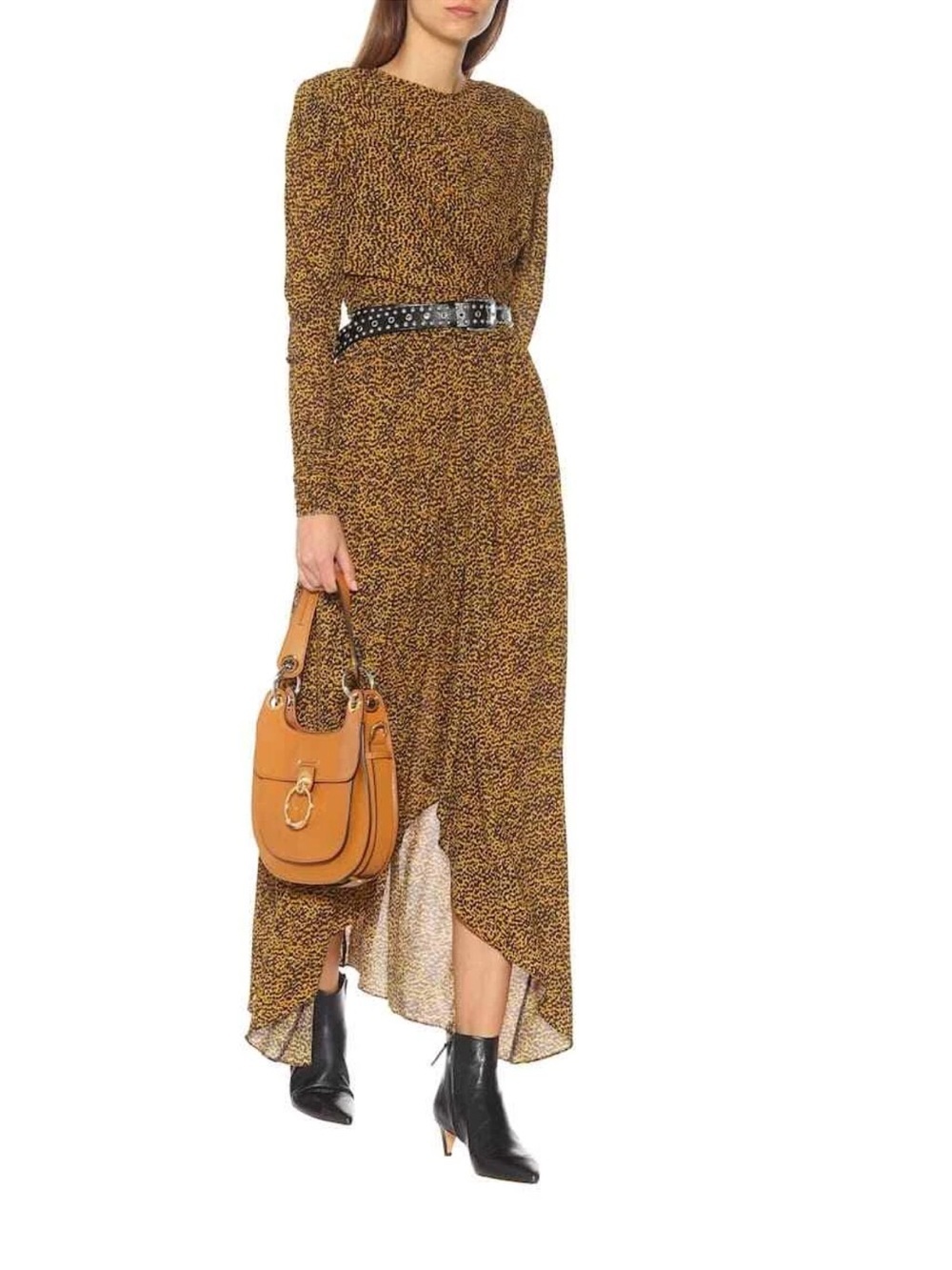 Isabel Marant Leopard Jucienne Jersey Long-Sleeve Maxi Dress Size 40EU $1300